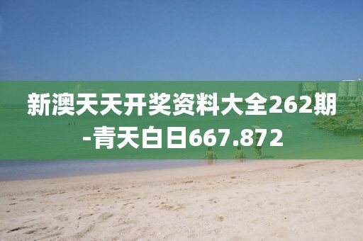 新澳天天开奖资料大全262期-青天白日667.872