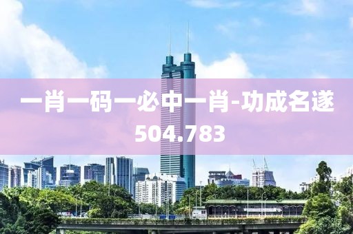 一肖一码一必中一肖-功成名遂 504.783