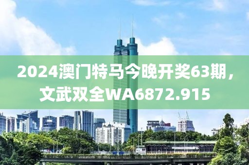 2024澳门特马今晚开奖63期，文武双全WA6872.915