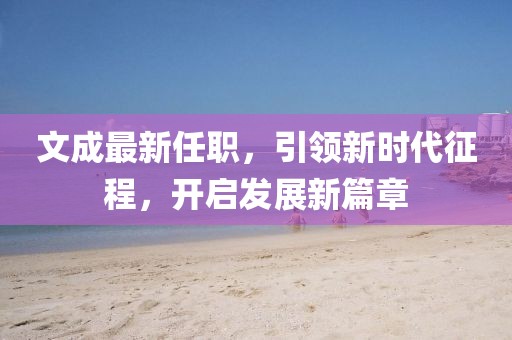 文成最新任职，引领新时代征程，开启发展新篇章