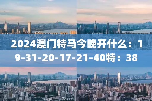 2024澳门特马今晚开什么：19-31-20-17-21-40特：38