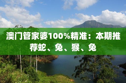澳门管家婆100%精准：本期推荐蛇、兔、猴、兔