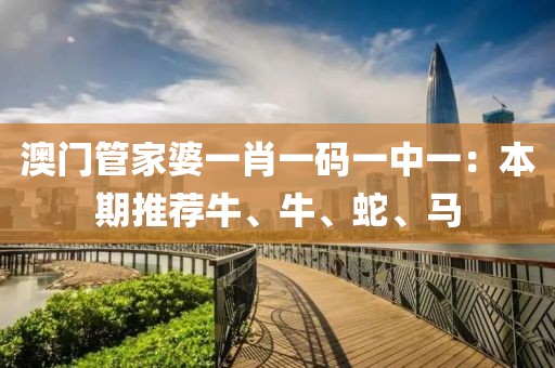 澳门管家婆一肖一码一中一：本期推荐牛、牛、蛇、马