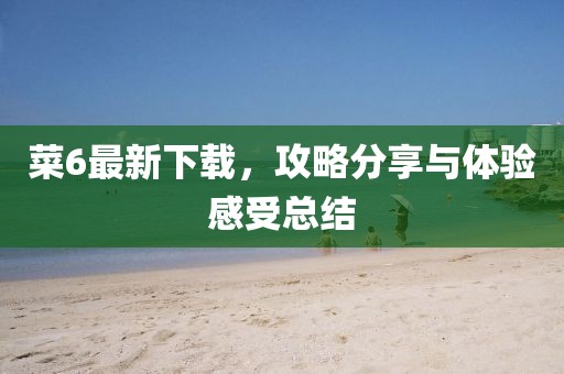 菜6最新下载，攻略分享与体验感受总结