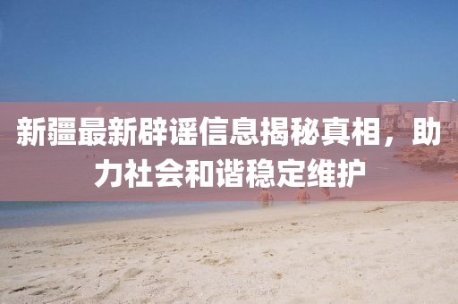 新疆最新辟谣信息揭秘真相,助力社会和谐稳定维护