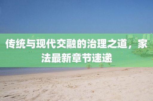 传统与现代交融的治理之道，家法最新章节速递