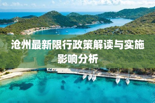 沧州最新限行政策解读与实施影响分析