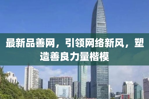 最新品善网，引领网络新风，塑造善良力量楷模