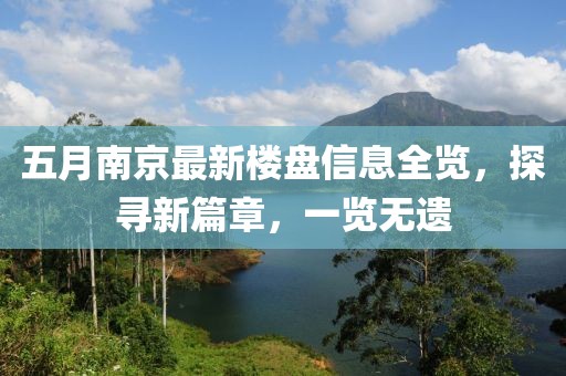 五月南京最新楼盘信息全览，探寻新篇章，一览无遗