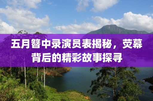 五月簪中录演员表揭秘，荧幕背后的精彩故事探寻
