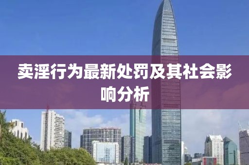 卖淫行为最新处罚及其社会影响分析