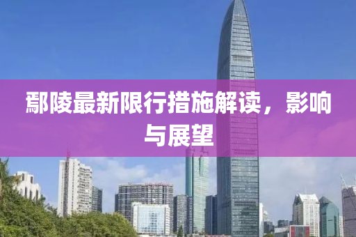 鄢陵最新限行措施解读，影响与展望