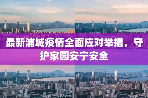 最新浦城疫情全面应对举措，守护家园安宁安全