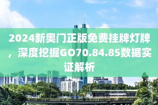 2024新奥门正版免费挂牌灯牌，深度挖掘GO70.84.85数据实证解析