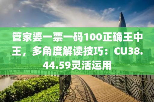 管家婆一票一码100正确王中王，多角度解读技巧：CU38.44.59灵活运用