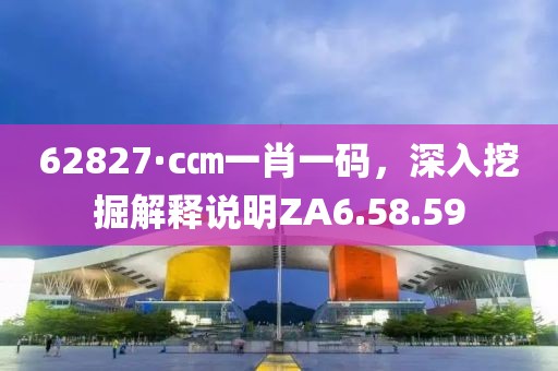 62827·c㎝一肖一码，深入挖掘解释说明ZA6.58.59