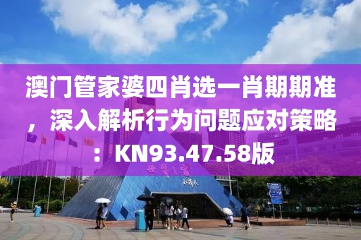 澳门管家婆四肖选一肖期期准，深入解析行为问题应对策略：KN93.47.58版