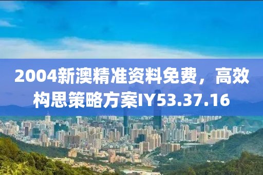 2004新澳精准资料免费，高效构思策略方案IY53.37.16