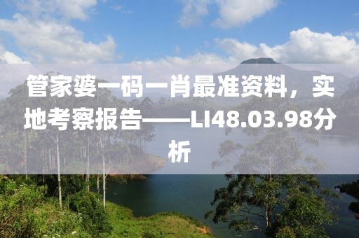 管家婆一码一肖最准资料，实地考察报告——LI48.03.98分析