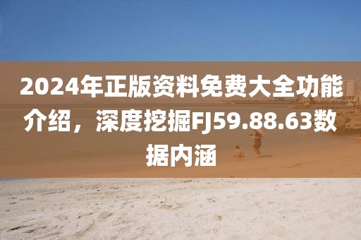 2024年正版资料免费大全功能介绍，深度挖掘FJ59.88.63数据内涵