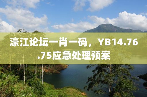 濠江论坛一肖一码，YB14.76.75应急处理预案
