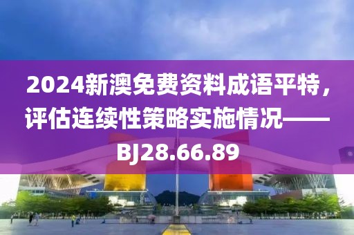 2024新澳免费资料成语平特，评估连续性策略实施情况——BJ28.66.89
