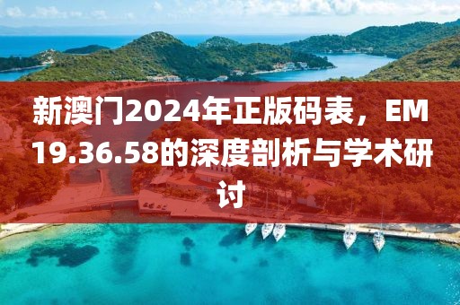 新澳门2024年正版码表，EM19.36.58的深度剖析与学术研讨