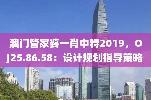 澳门管家婆一肖中特2019，OJ25.86.58：设计规划指导策略