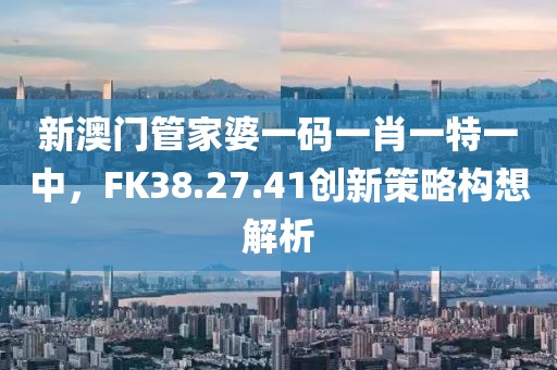 新澳门管家婆一码一肖一特一中，FK38.27.41创新策略构想解析
