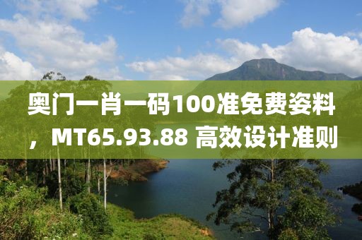 奥门一肖一码100准免费姿料，MT65.93.88 高效设计准则