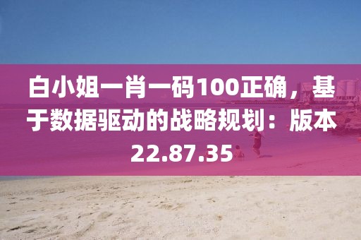 白小姐一肖一码100正确，基于数据驱动的战略规划：版本22.87.35
