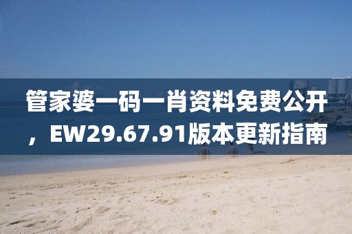 管家婆一码一肖资料免费公开，EW29.67.91版本更新指南