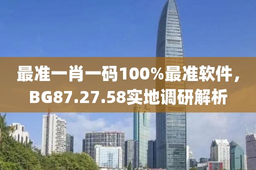 最准一肖一码100%最准软件，BG87.27.58实地调研解析