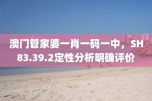 澳门管家婆一肖一码一中，SH83.39.2定性分析明确评价
