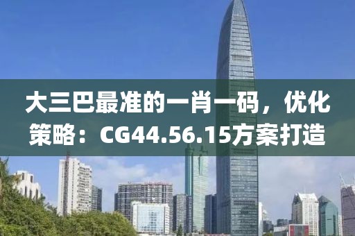 大三巴最准的一肖一码，优化策略：CG44.56.15方案打造