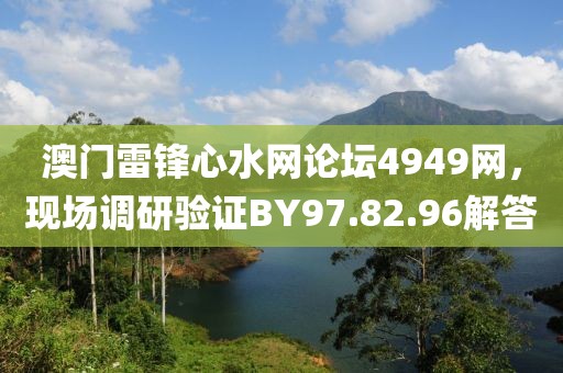 澳门雷锋心水网论坛4949网，现场调研验证BY97.82.96解答
