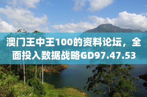 澳门王中王100的资料论坛，全面投入数据战略GD97.47.53
