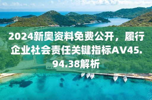 2024新奥资料免费公开，履行企业社会责任关键指标AV45.94.38解析