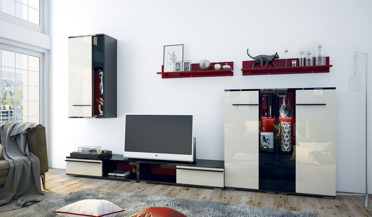 书柜电视背景墙，家居美学的极致融合